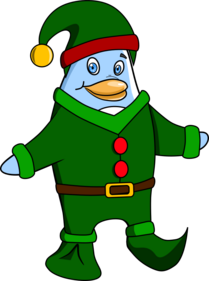 (en=>es) Freedo wears an elf costume.  Image by Jason Self from http://jxself-org-s.njmu.s5.bt8.net/git/?p=freedo.git.